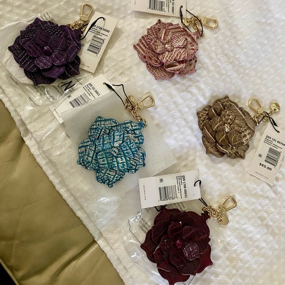 Brahmin Handbags - NEW Brahmin Set of 5 Bag Charm Bundle Magnolia Melbourne Leather Key Fob Chain